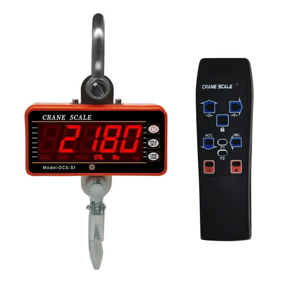 Crane Scale 1000KG 1 Ton 2000 lb Digital Scales 500kg/1000lb LCD High Accurate Industrial Heavy Duty Hook Hanging Scales Balance ,Reliability