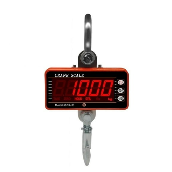 Crane Scale 1000KG 1Ton 2000lb OCS-S1 Digital Balance LCD High Accurate Industrial Heavy Duty Hanging Hook Hanging Scales ,Precise Weighing