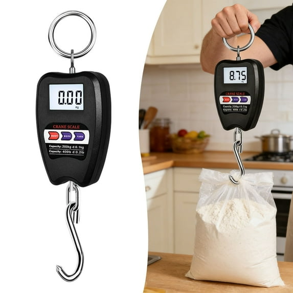 Crane Scale Hanging Scale Meat Scale Digital Scale Hand Scale Fish Scales Digital Weight Digital Fish Scale Digital Hanging Scale Deer Scale Black