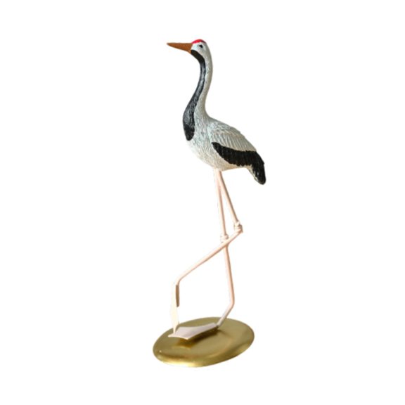 Crane Sculpture Yard Landscape Ornament Resin Construction for Backyard Pond Decoration Scene