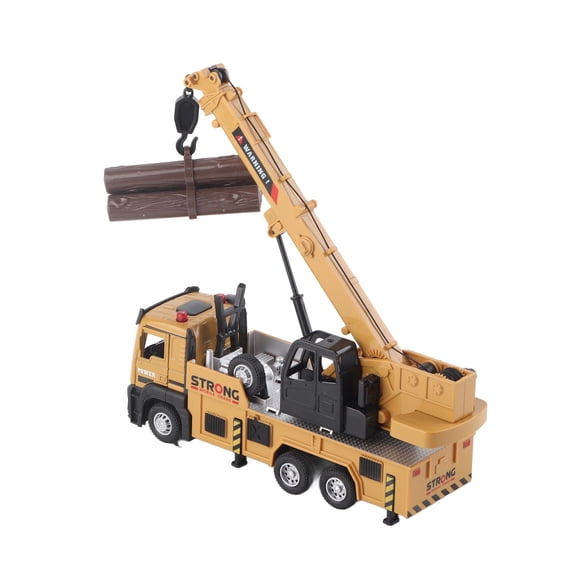 Crane Truck Toy, Engineering Vehicle Educational Vehicle Construction Truck Wiht Telescopic Boom Structure Light And Sound Effects