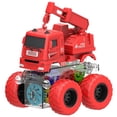 thumbnail image 1 of Crane Truck Toy, Toy Monster Trucks, 5 In Transparent Gear Chassis, Fire Rescue Themed, Toy Vehicle Playsets, Red Rubber Tires, 1 Pc, 1 of 3