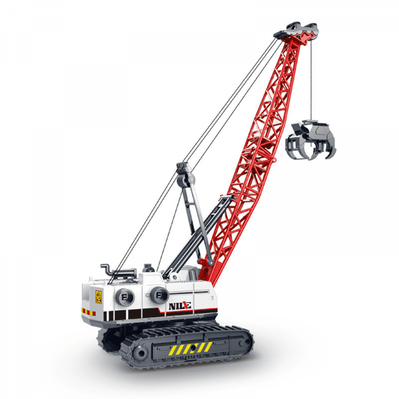 Crane Truck Toy for Boys, 360° Rotating Construction Vehicle with Manual Lifting Arm for Kids 3-5 Christmas & Birthday Gifts