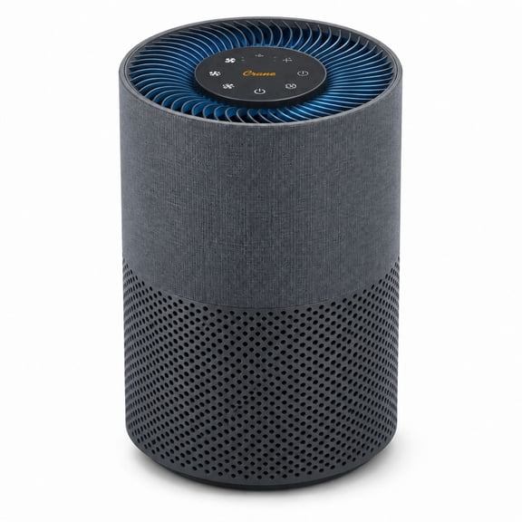 Crane True-HEPA Tower Air Purifier with Air Quality Indicator, Child Lock, Up To 500 Sq Ft, Black