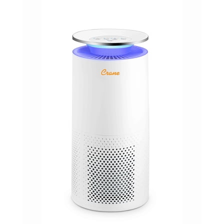 Crane Air Purifier with True HEPA Filter, 500 Sq Feet Coverage, Timer Function, Sleep Mode, Built in Air Quality Monitor, EE-5069