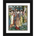 thumbnail image 1 of Crane, Walter 19x24 Black Ornate Wood Framed with Double Matting Museum Art Print Titled - Hind in the Wood - The Baby, 1 of 4