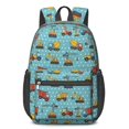 thumbnail image 1 of Crane and Mixer Blue Pattern 17" School Backpacks for Teens,Waterproof Oxford Fabric,S-Shape Padded Straps for School,Travel,Hiking,Camping, 1 of 6