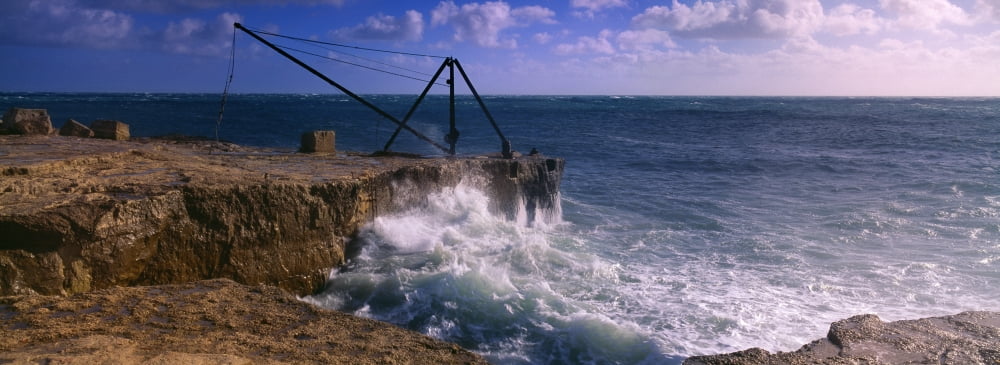 Crane on the coast Portland Bill Dorset England Canvas Art - Panoramic Images (27 x 9)