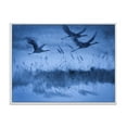 thumbnail image 1 of Cranes In Flight During Blue Evening Light 32 in x 16 in Framed Painting Canvas Art Print, by Designart, 1 of 5