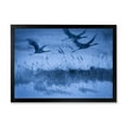 thumbnail image 1 of Cranes In Flight During Blue Evening Light 32 in x 24 in Framed Painting Canvas Art Print, by Designart, 1 of 2