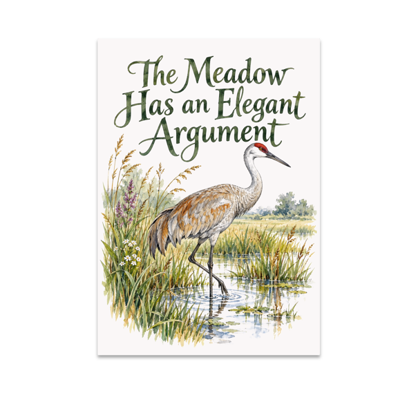 Cranes - The Meadow Has an Elegant Argument - Birdwatcher Decor - 13x19 Poster Print