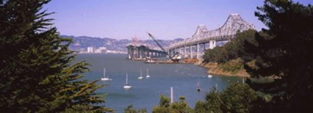 Cranes at a bridge construction site Bay Bridge Treasure Island Oakland San Francisco California USA Canvas Art - Panoramic Images (18 x 7)