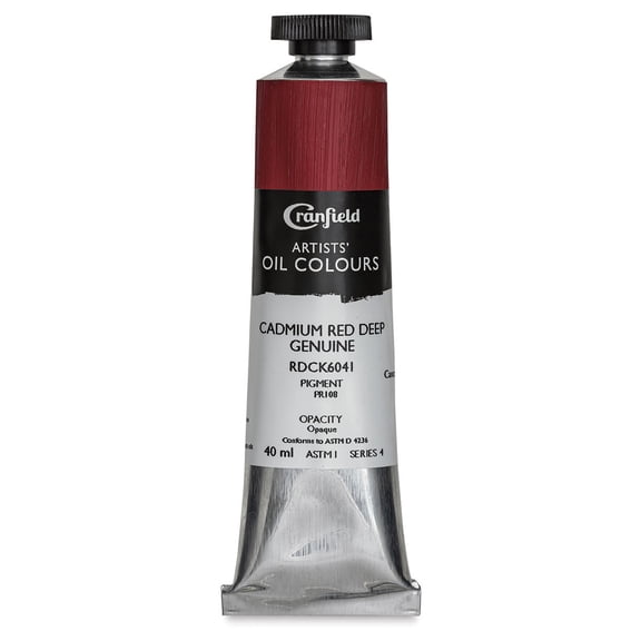 Cranfield Artists' Oils - Cadmium Red Deep Genuine, 40 ml, Tube
