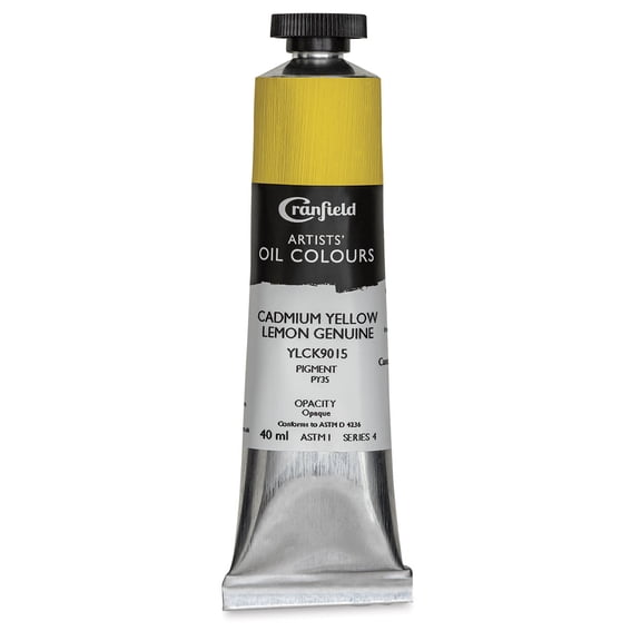 Cranfield Artists' Oils - Cadmium Yellow Lemon Genuine, 40 ml, Tube