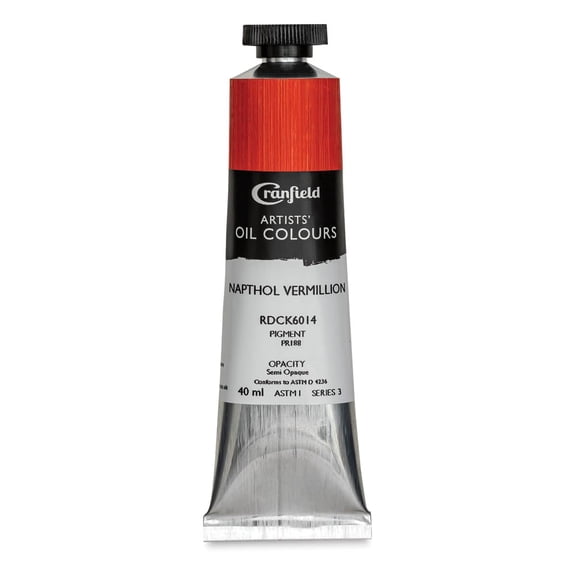 Cranfield Artists' Oils - Napthol Vermillion, 40 ml, Tube