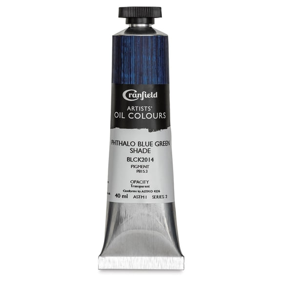 Cranfield Artists' Oils - Phthalo Blue Green Shade, 40 ml, Tube