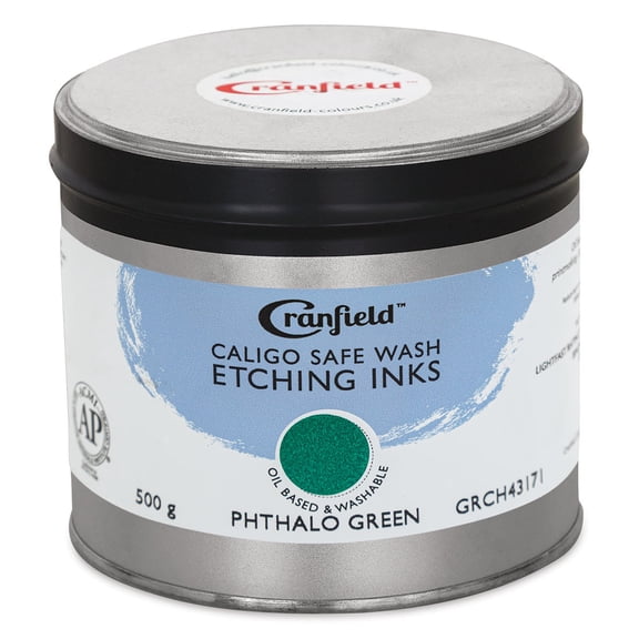 Cranfield Caligo Safe Wash Etching Ink - Phthalo Green, 500 g Can