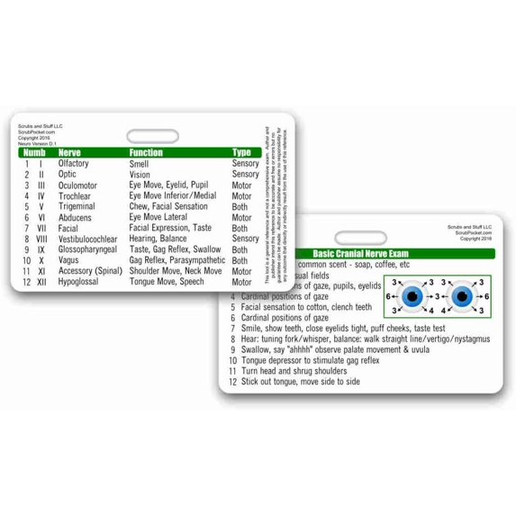 Cranial Nerve Exam Horizontal Badge Card (Pack of 5)