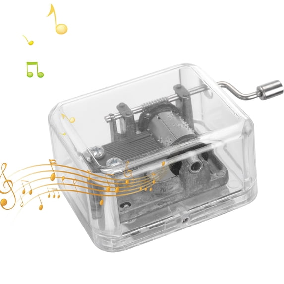 Crank Acrylic Music Box Hand Crank, Perfect Thanksgiving Birthday Gift for Mom Dad, 1 Box