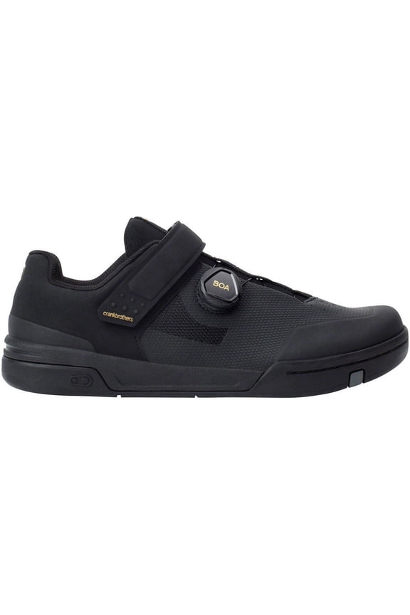 Crank Brothers Stamp BOA Men's Flat Shoe - Black/Gold/Black, Size 7.5