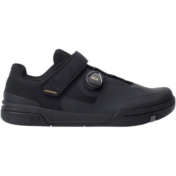 Crank Brothers Stamp BOA Men's Flat Shoe - Black/Gold/Black, Size 7.5