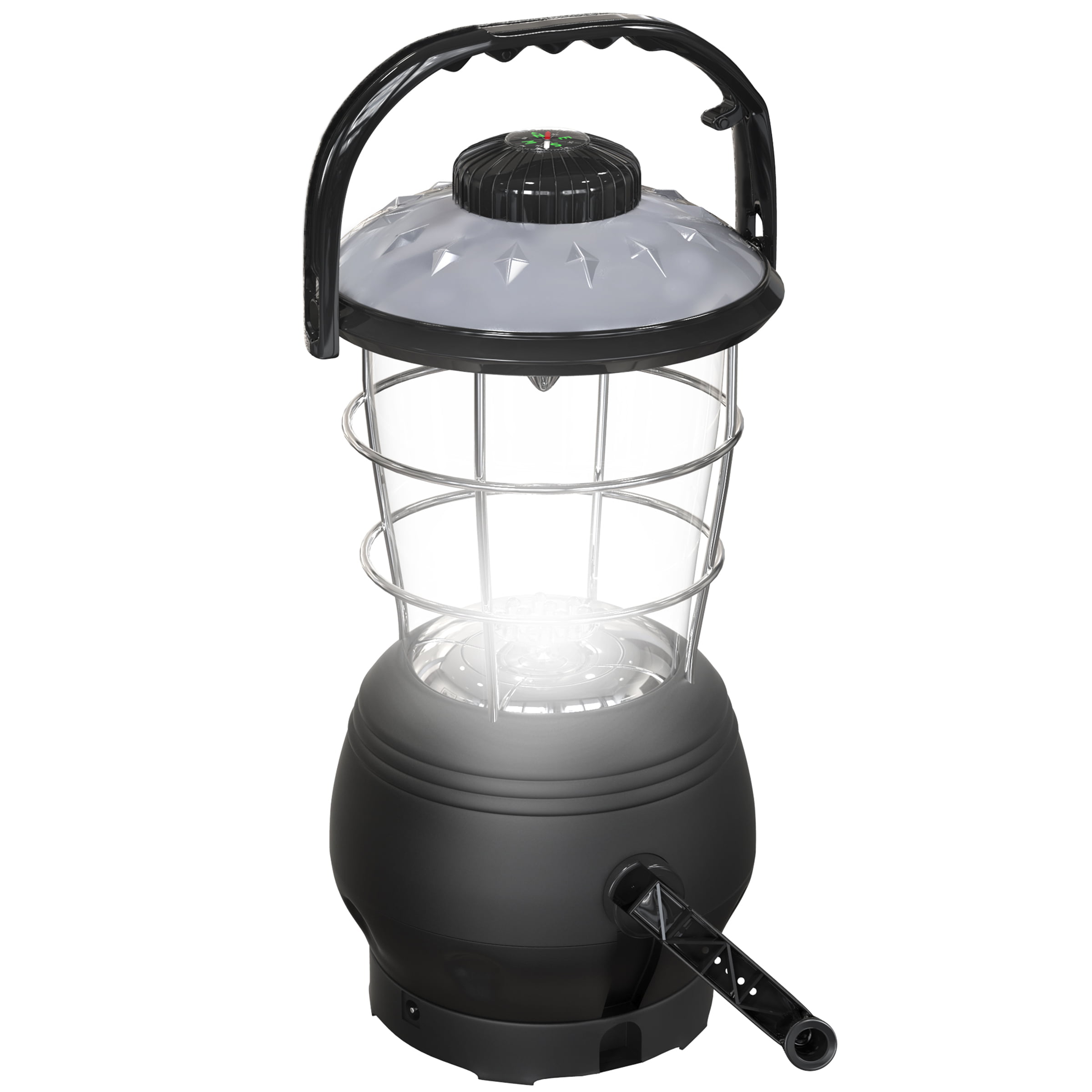 Solar Powered, Crank Dynamo, Battery Operated Lantern- 4 Ways to Power- 180  Lumen 36-LED with Adjustable Settings for Camping, Emergency by Whetstone