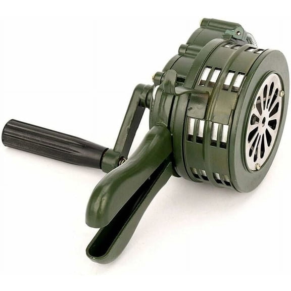 Crank Horn Portable Siren 110dB Hand Operated Metal Alarm Air Raid Emergency Security Alarm