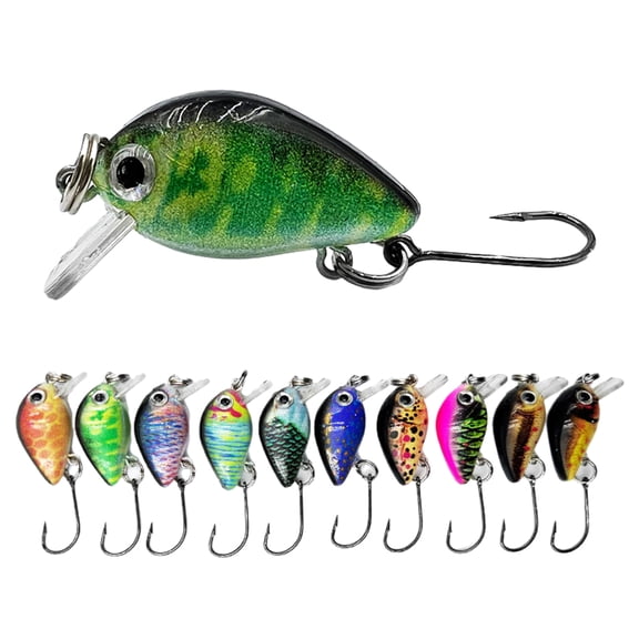 Crankbait Fishing Lures, 1.1Inch 2.8cm Bionic Fishing Lures, Fishing Hard Baits Topwater Lures Trout Bass Fishing Lures