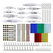 Blanks Hard Baits Set Crankbaits Minnow Set Include Hook Split Rings Lure Eye Sticker Unpainted Fishing Lures Making Set
