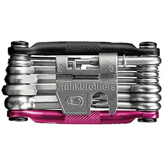 Crankbrothers Bicycle M10 Multi Tool Including 19 Tools,Black/Rose Red