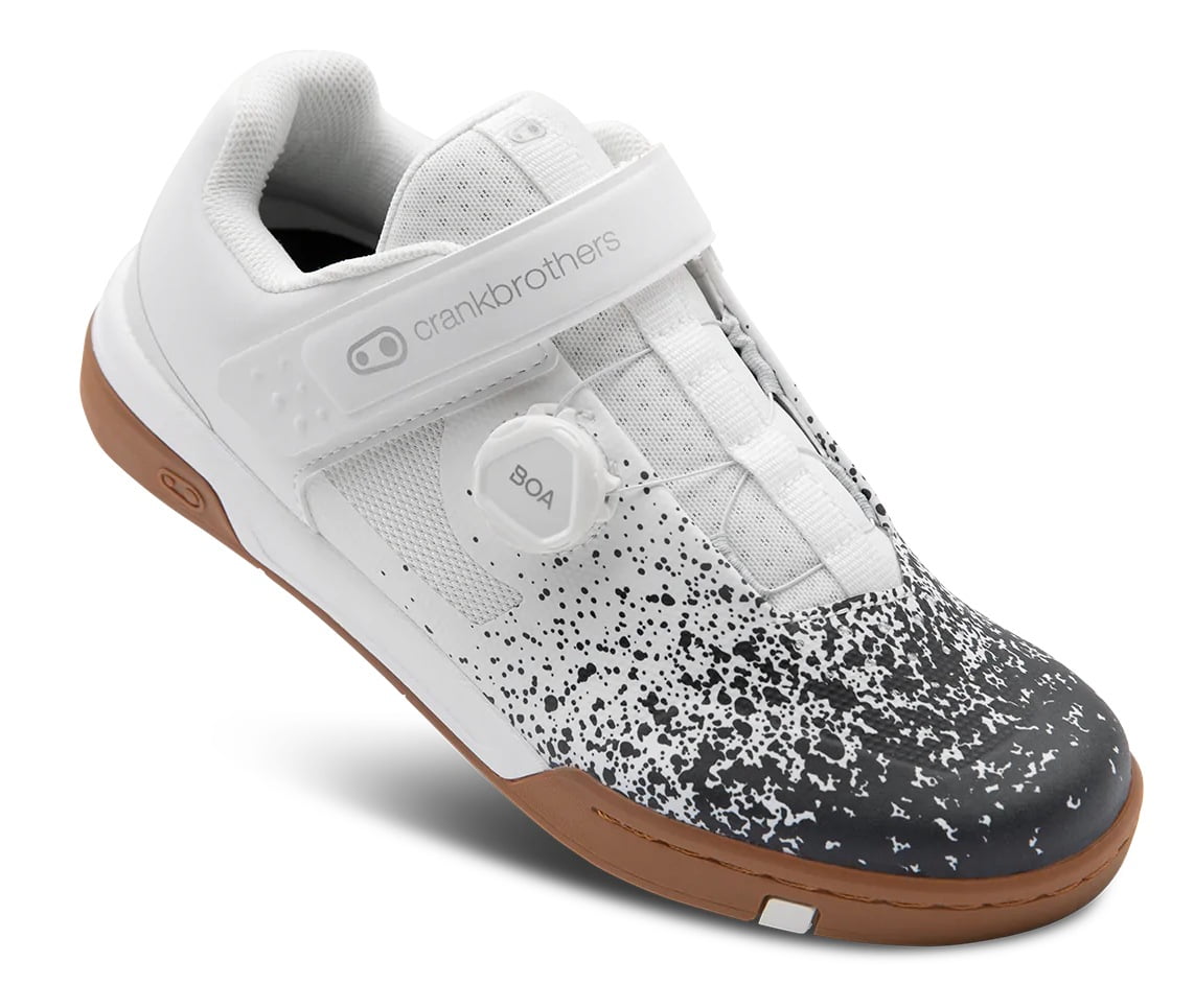 Crankbrothers Calzini Icon, Bianco/Rosso Splatter, L/XL