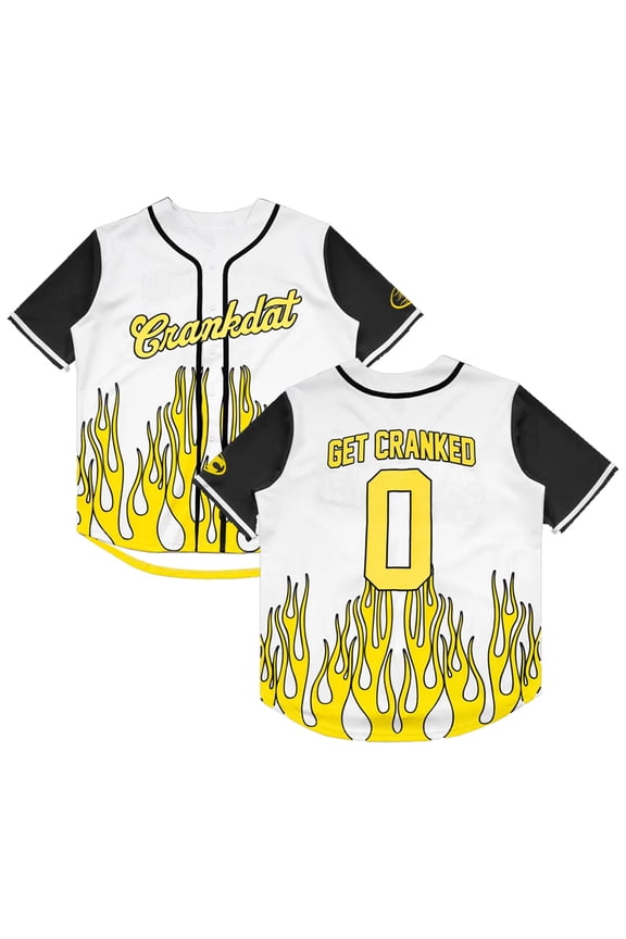 Crankdat Get Cranked Baseball Jersey Short Sleeve Button-up Shirts Women Men Streetwear Tops