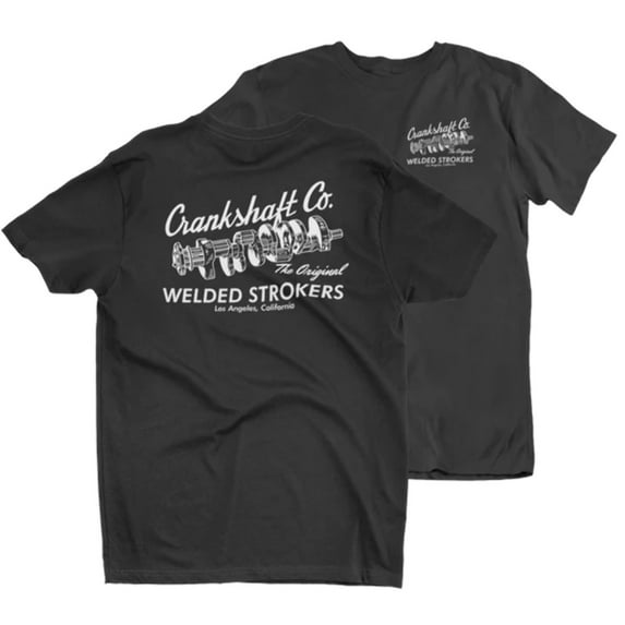Crankshaft Co. Welded Strokers Black Mens T shirt Drag Racing Hot Rods