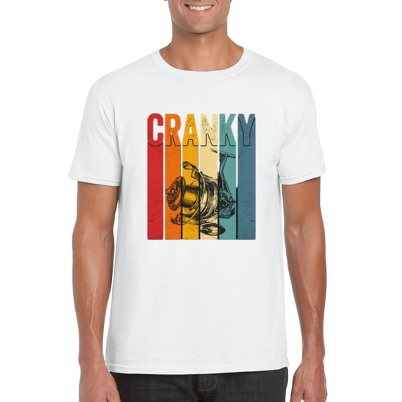 Cranky Fishing Crankbait Lure Funny Angler Bait Tackle Graphic T-Shirt, for men & women, up to size 5XL