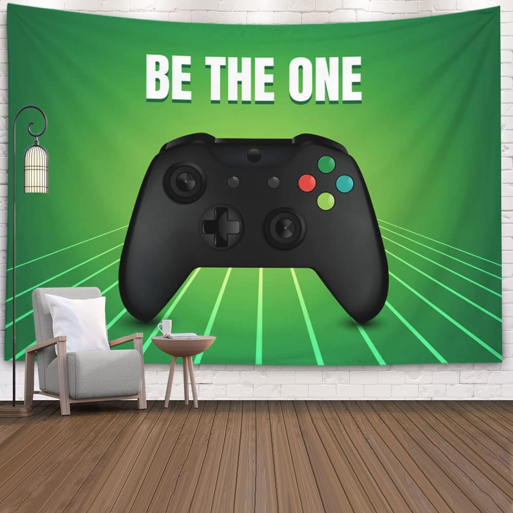 Crannel Gaming Wall Tapestry,Realistic Video Game Controller Green