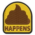 thumbnail image 1 of Crap Poop Happens Applique Multi-Color Embroidered Hook & Loop Patch - 2.0 Inch Mini, 1 of 5