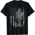 thumbnail image 1 of Crappie Fish American Flag Vintage Graphic for Fisherman Angler Men Short Sleeve Cotton Casual T-Shirt Tee, 1 of 6