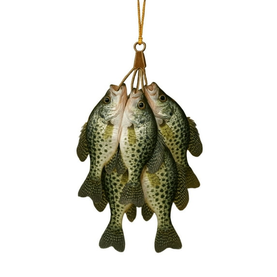 Crappie Fish Christmas Ornaments - Xmas Fish Christmas Tree Decorations, 2D Flat Acrylic Hanging Ornament