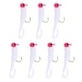 thumbnail image 1 of Crappie Jigs, Crappie Baits, Grub Fishing Lures, Curly Tail Worms for Bass Fishing, Crappie Fishing Gear, Soft Plastic Grubs, Curly Tail Grubs, White Swimbait, 7pc, 1 of 4