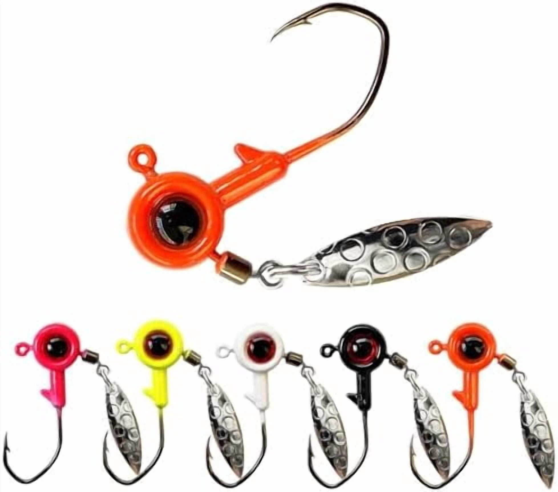 Crappie Jigs Underspin Jig Heads with Large Eyes - 1/32, 1/16, 1/8 oz Sizes - 40 Pcs for Bass, Panfish, Trout