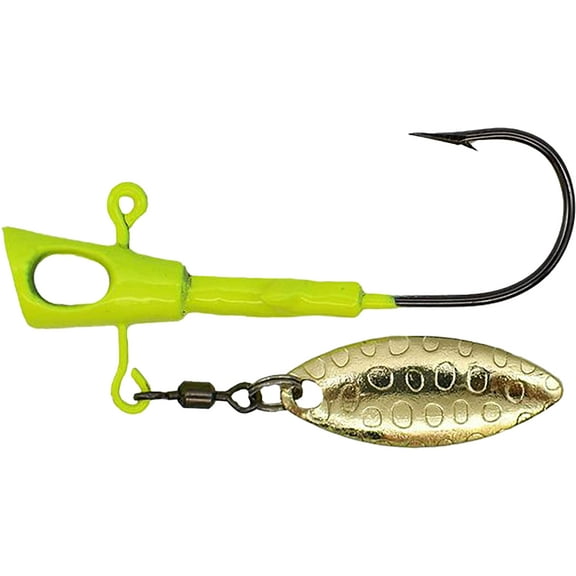 Crappie Magnet Fin Spin Eye Hole 1/8oz Underspin Jighead Chartreuse