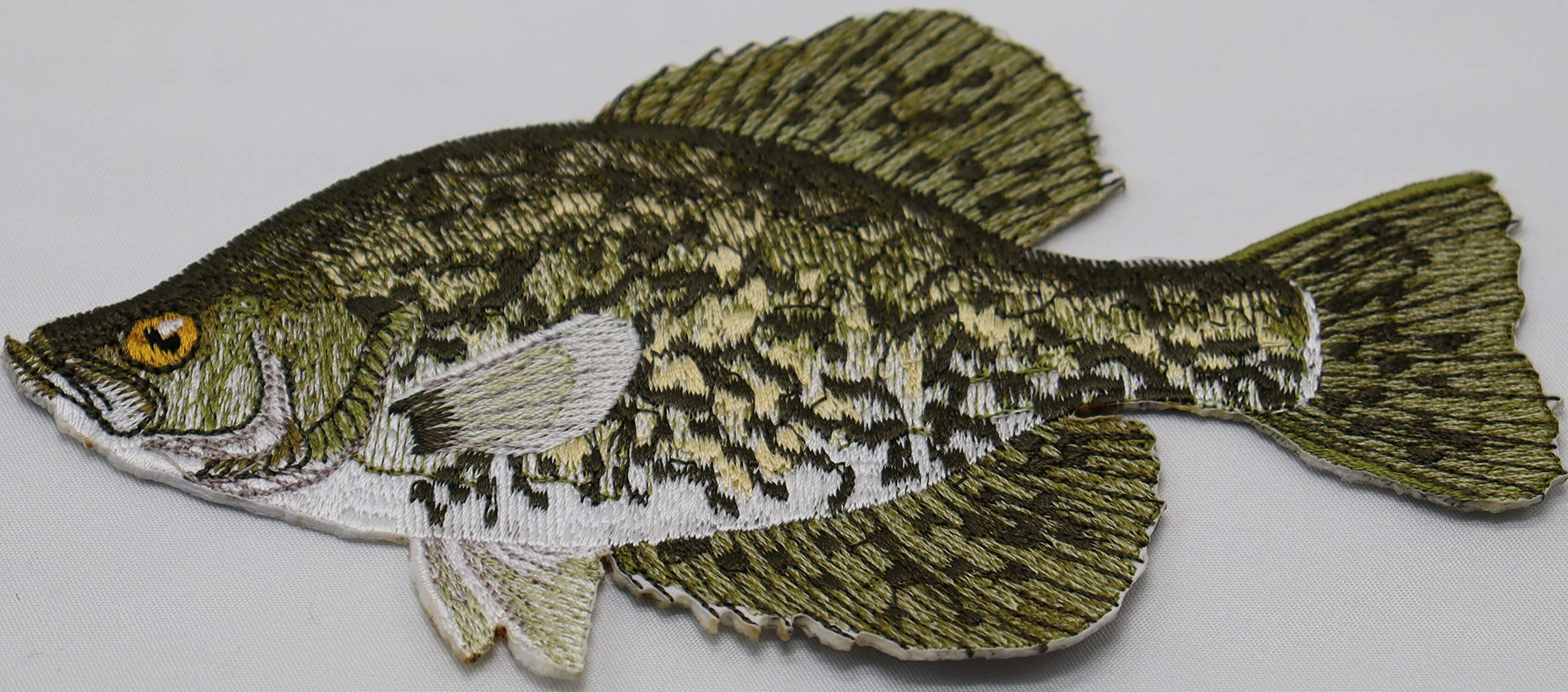 Crappie fish Embroidered Iron On/Sew patch [6" x 5"]