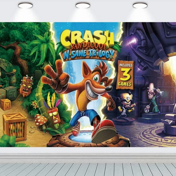 Crash Bandicoot Party Supplies Background Backdrop Taspestry Banner Poster Decor Decorations