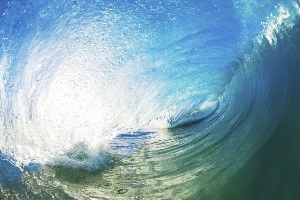 Crashing Blue Ocean Wave Canvas Art - Design Pics Vibe Design Pics (34 x 22)