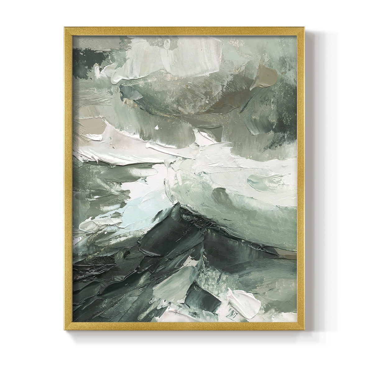 Crashing II Framed Print in Gold Solid Wood Framed Print No Nail Hanging