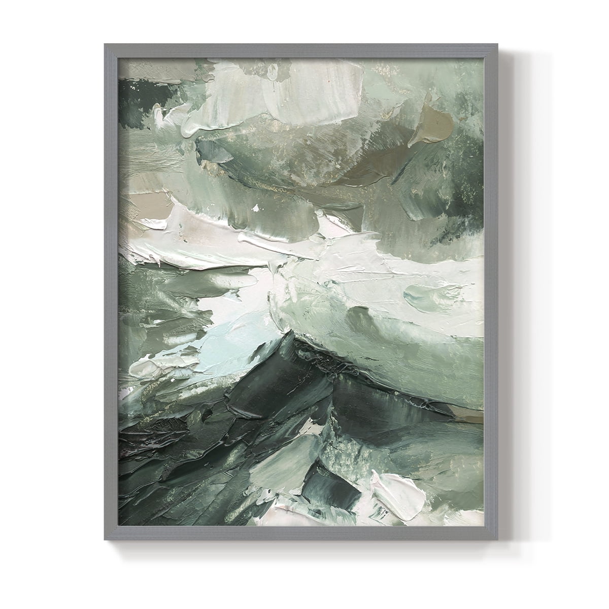 Crashing II Framed Print in Gray Solid Wood Framed Print No Nail Hanging