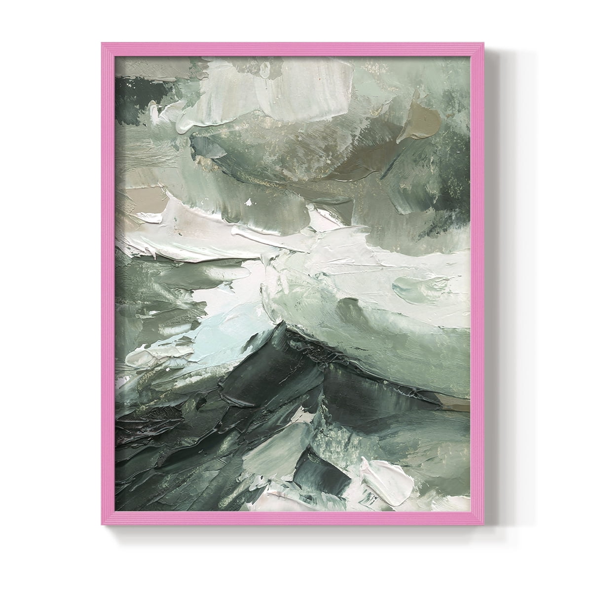 Crashing II Framed Print in Pink Solid Wood Framed Print No Nail Hanging