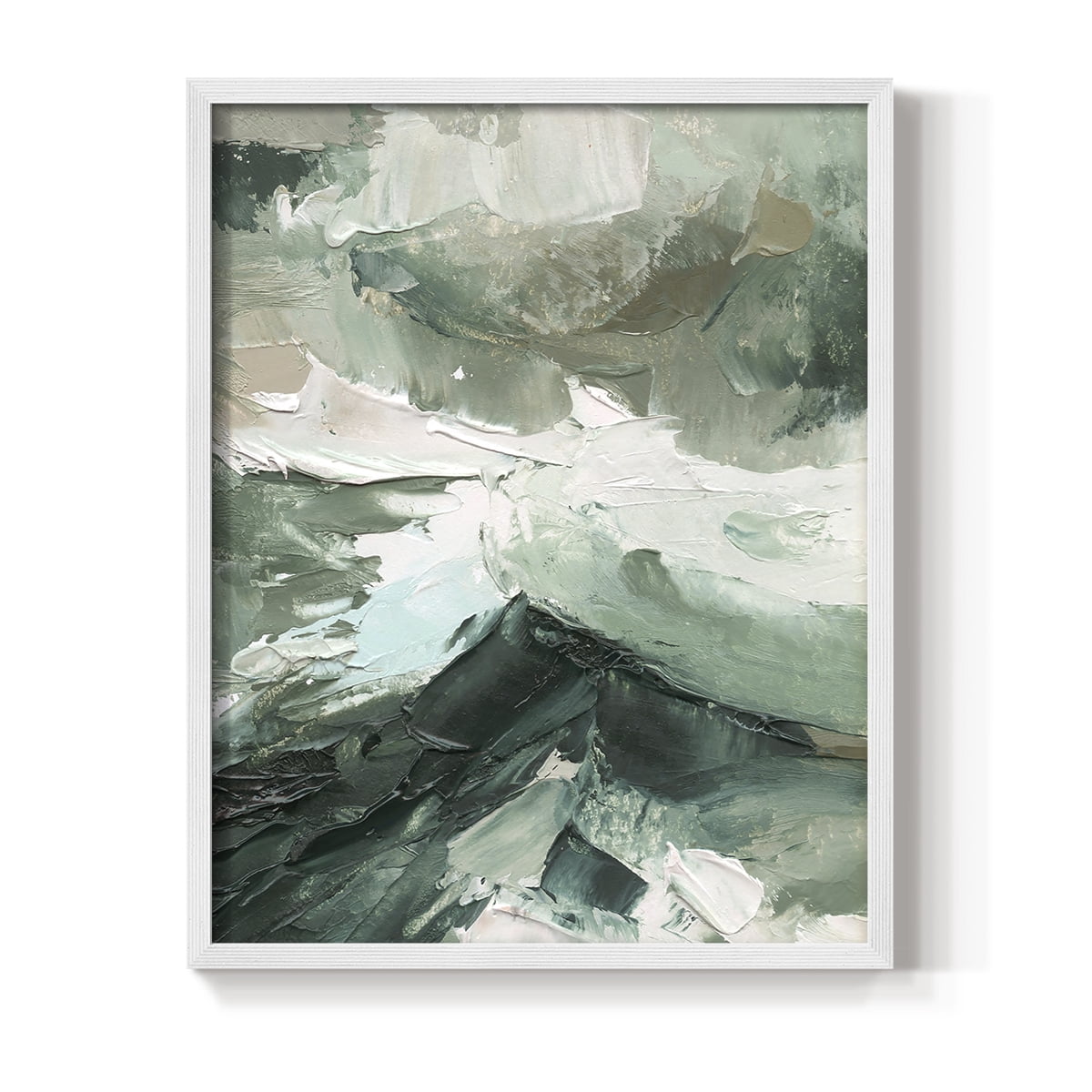 Crashing II Framed Print in White Solid Wood Framed Print No Nail Hanging