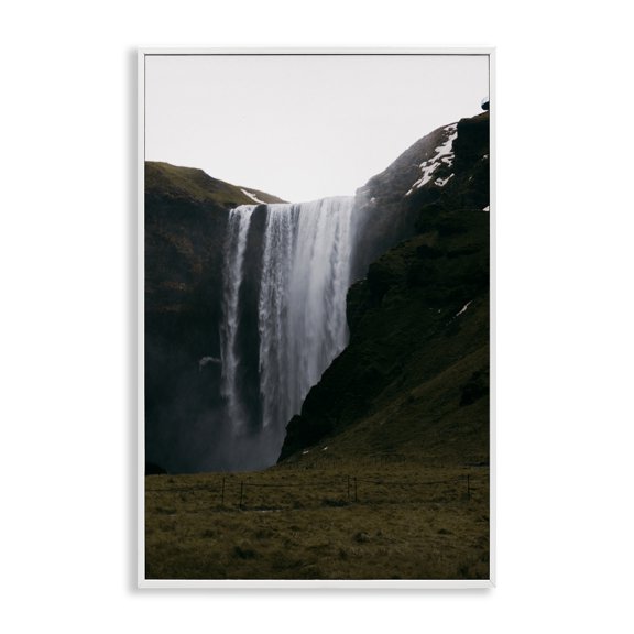Stupell Industries Crashing Icelandic Waterfall White Framed Giclee Art, design by Jade Sharp Photo, 18 x 12