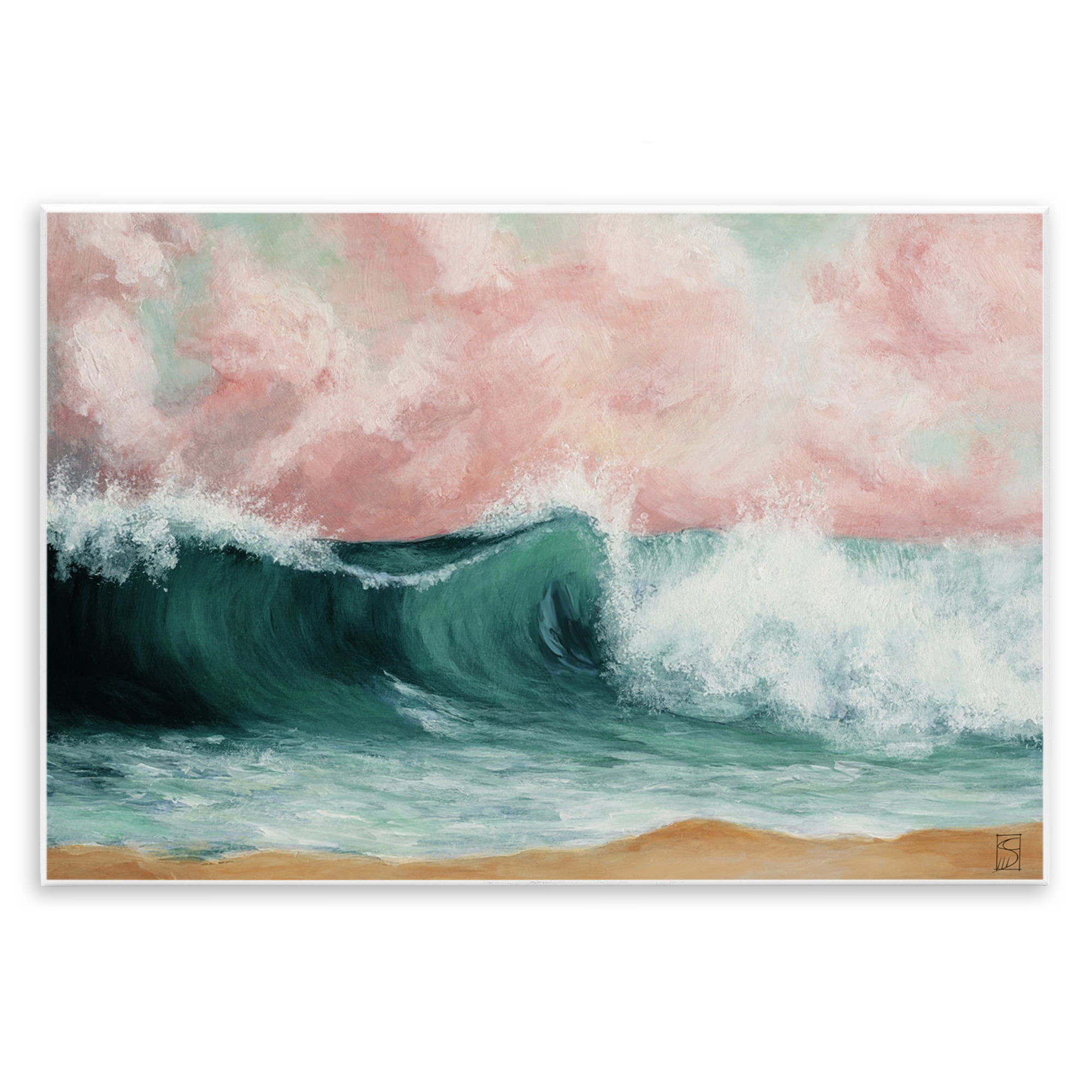 Crashing Seascape Waves Wall Plaque Art, design by Sara Culpepper
